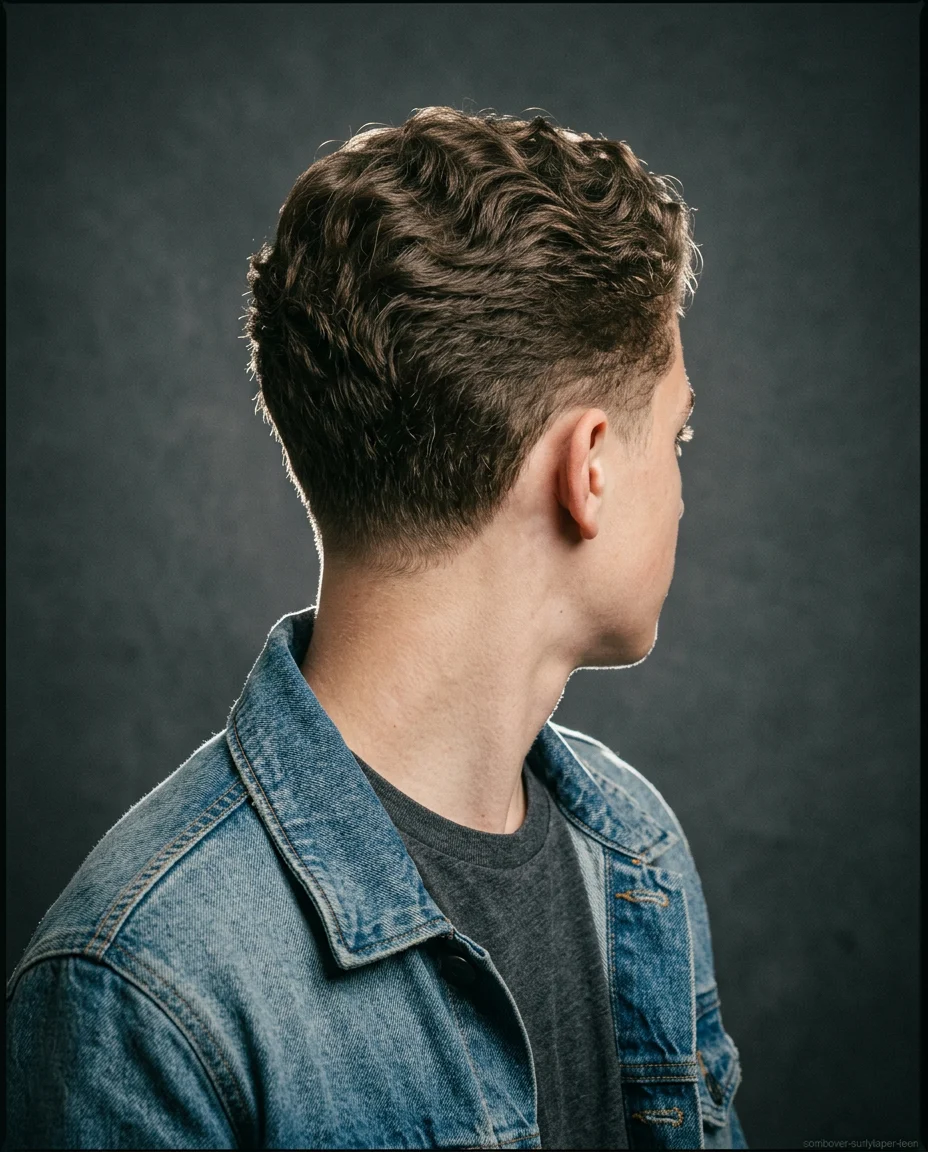 Short Comb Over with Curly Taper