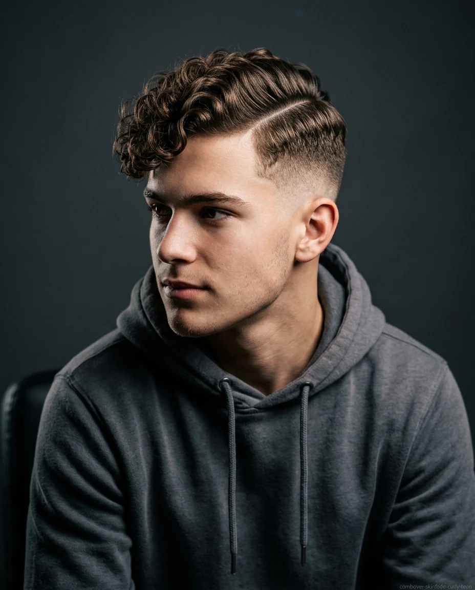 Short Comb Over with Skin Fade