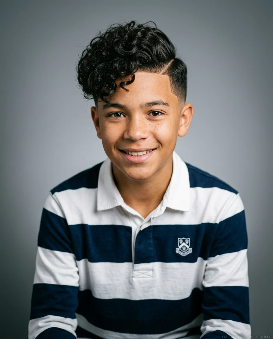 Short Comb Over with Curly Volume