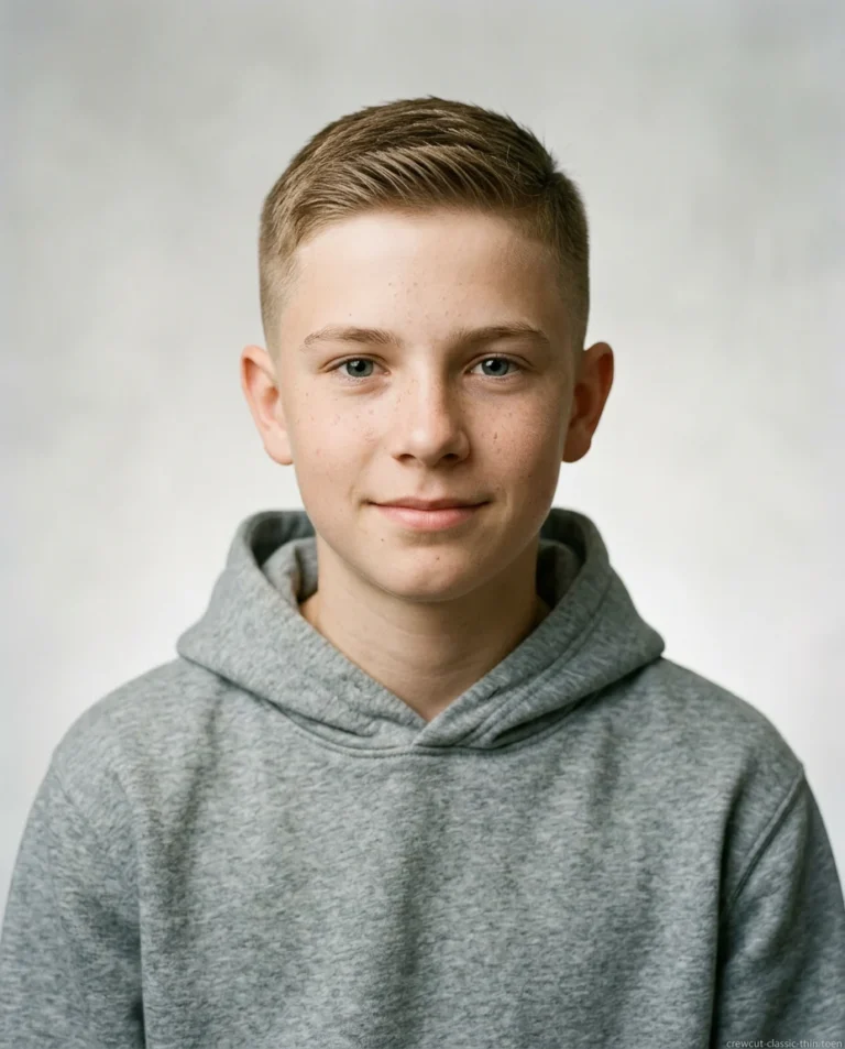 Classic Crew Cut for teen boys with thin hair