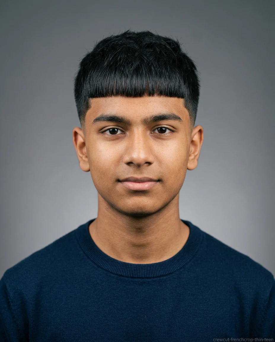 French Crop Crew Cut for teen boys with thin hair