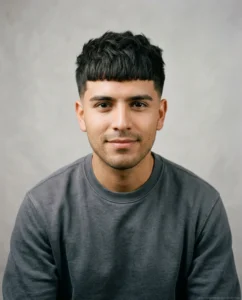 Textured Crop Fringe haircut for men with thick hair