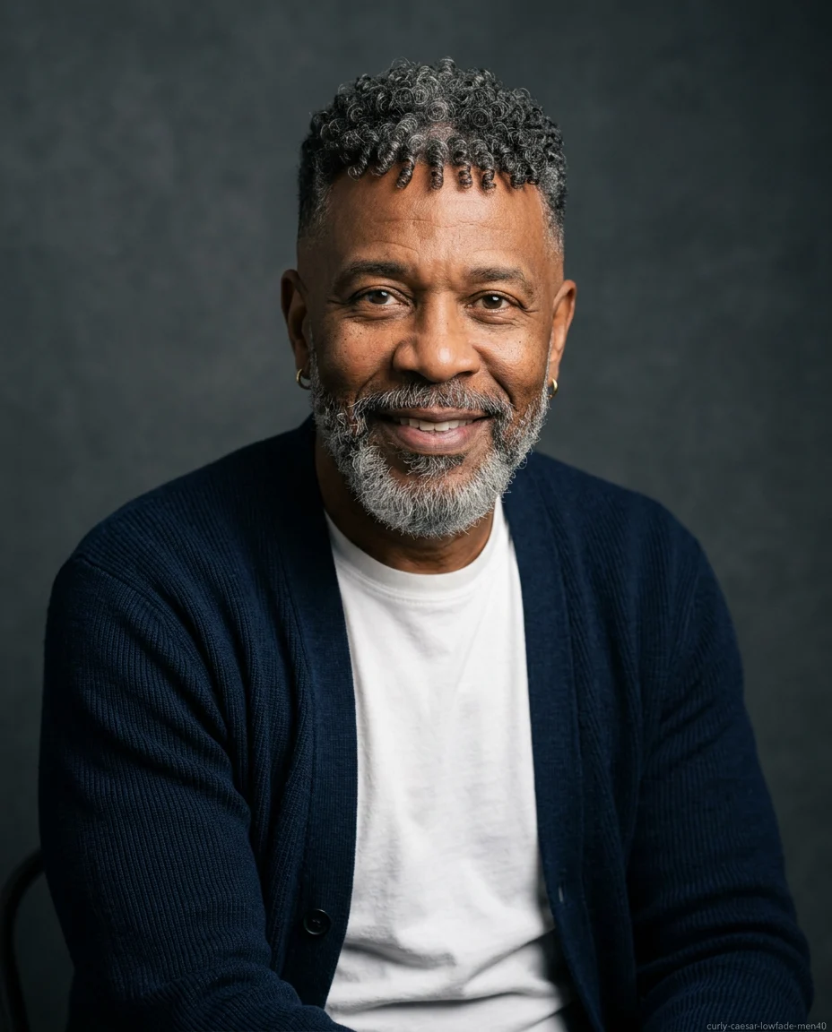 Curly Caesar Low Fade