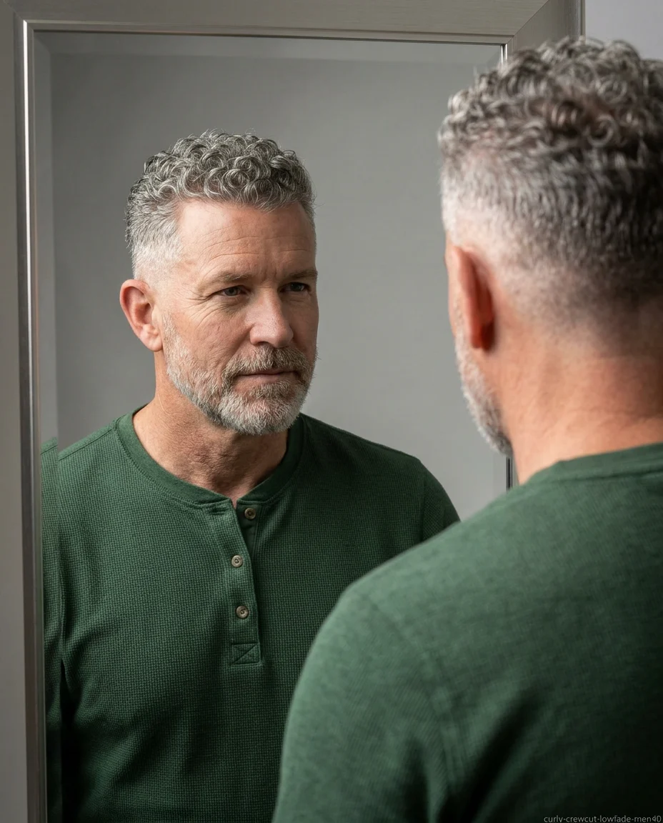 Curly Crew Cut Low Fade