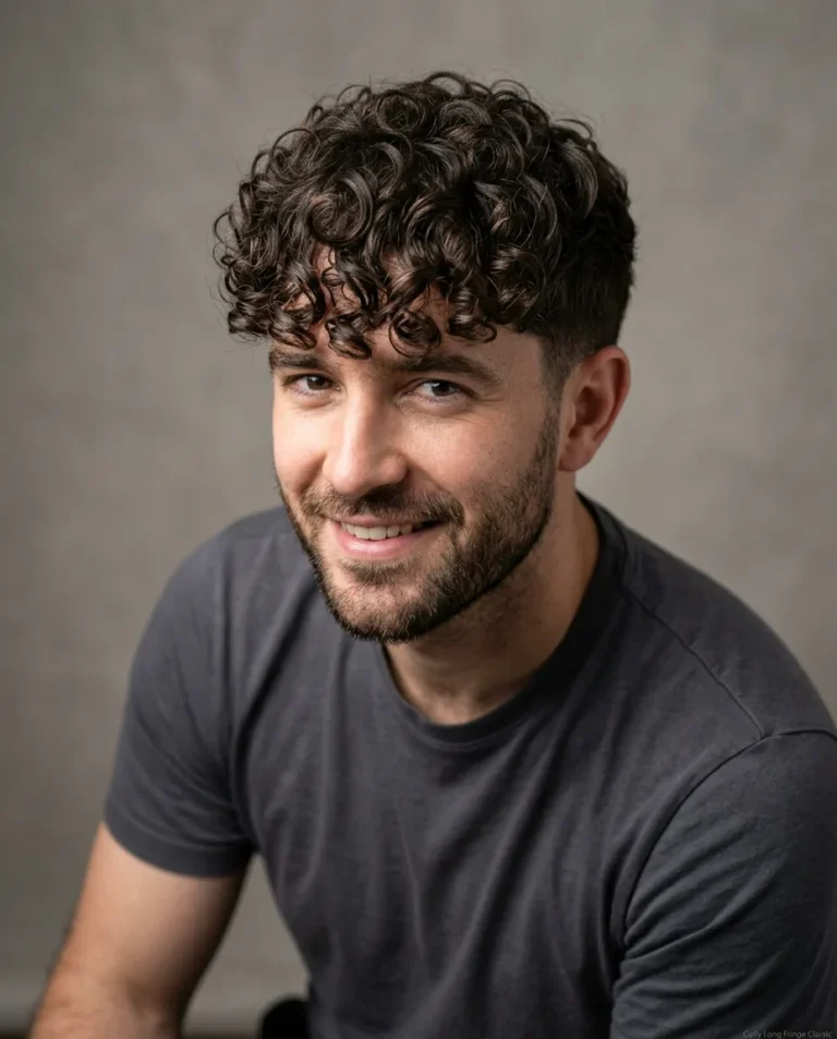 Curly Long Fringe Classic on man