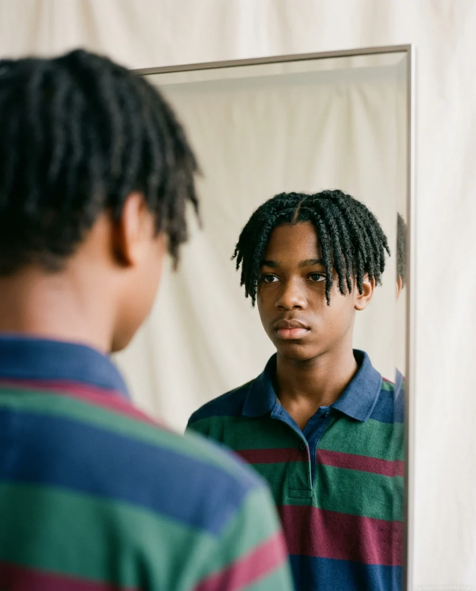 Curtain Haircut With a Middle Part