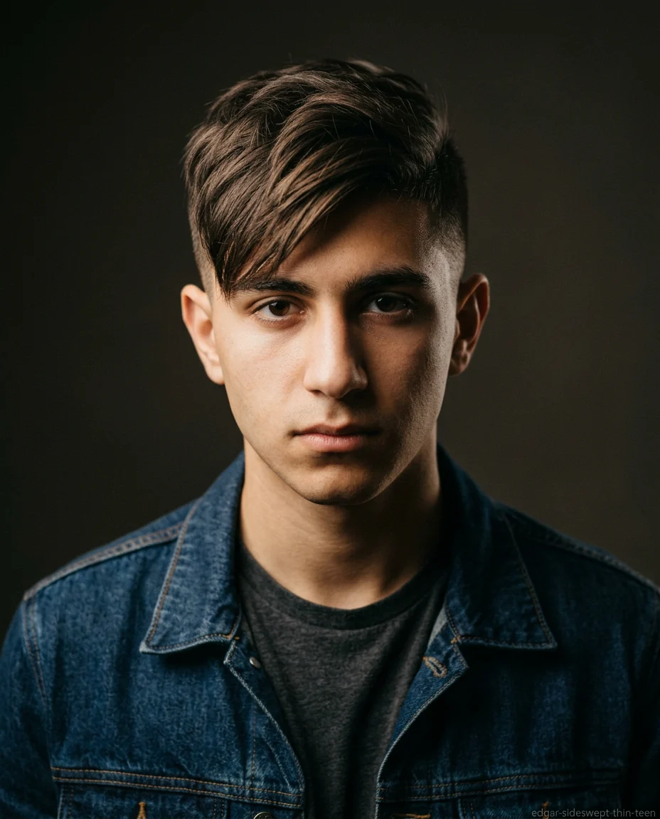 Medium Edgar with Side-Swept Fringe