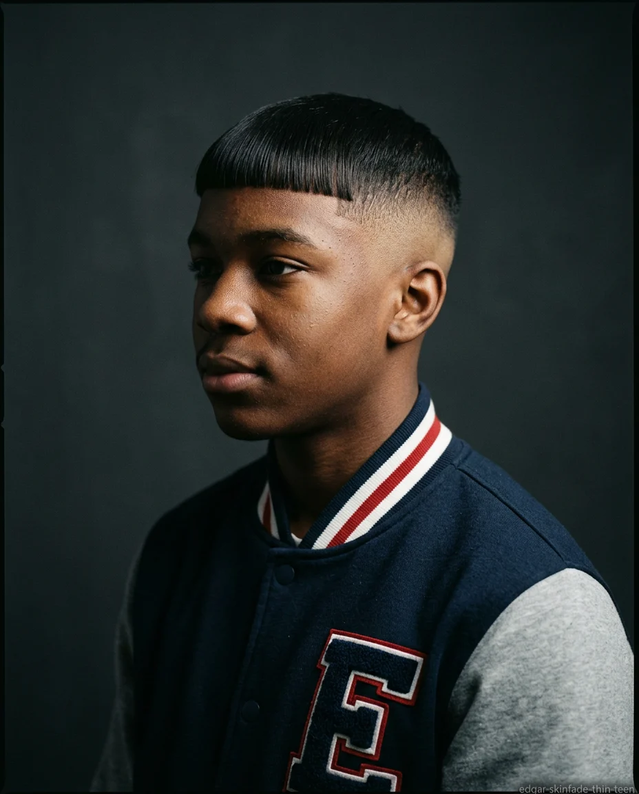 Medium Edgar with Skin Fade
