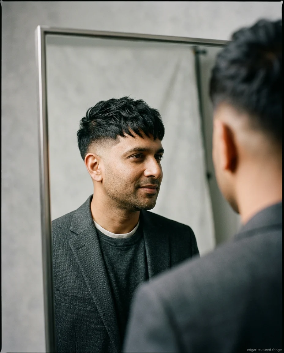 Medium Edgar Haircut with Textured Fringe
