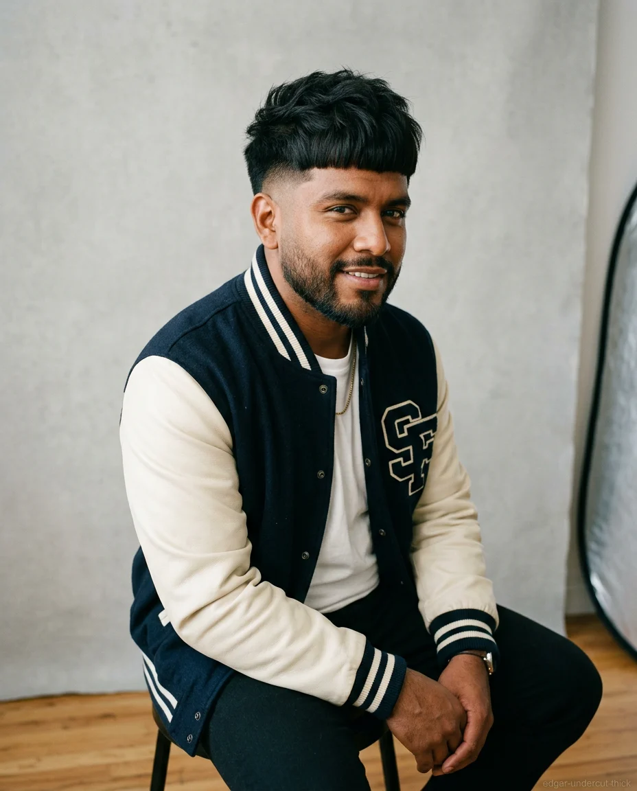 Medium Edgar Haircut with Undercut