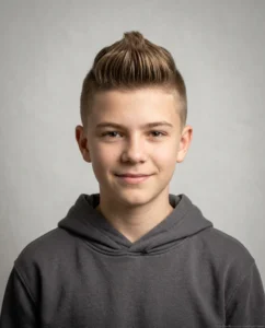 Classic Medium Faux Hawk on teen boy with straight hair