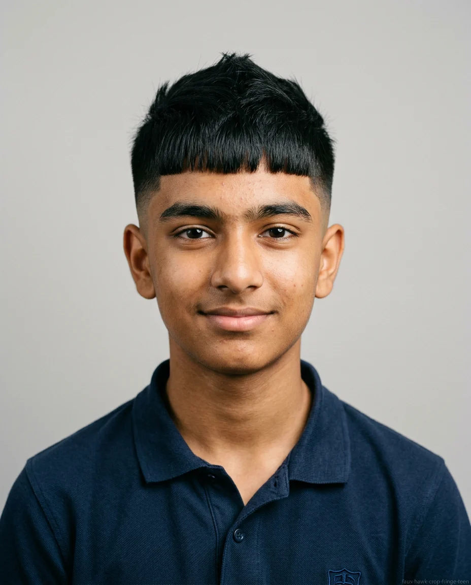 Faux Hawk Crop with Fringe on straight hair