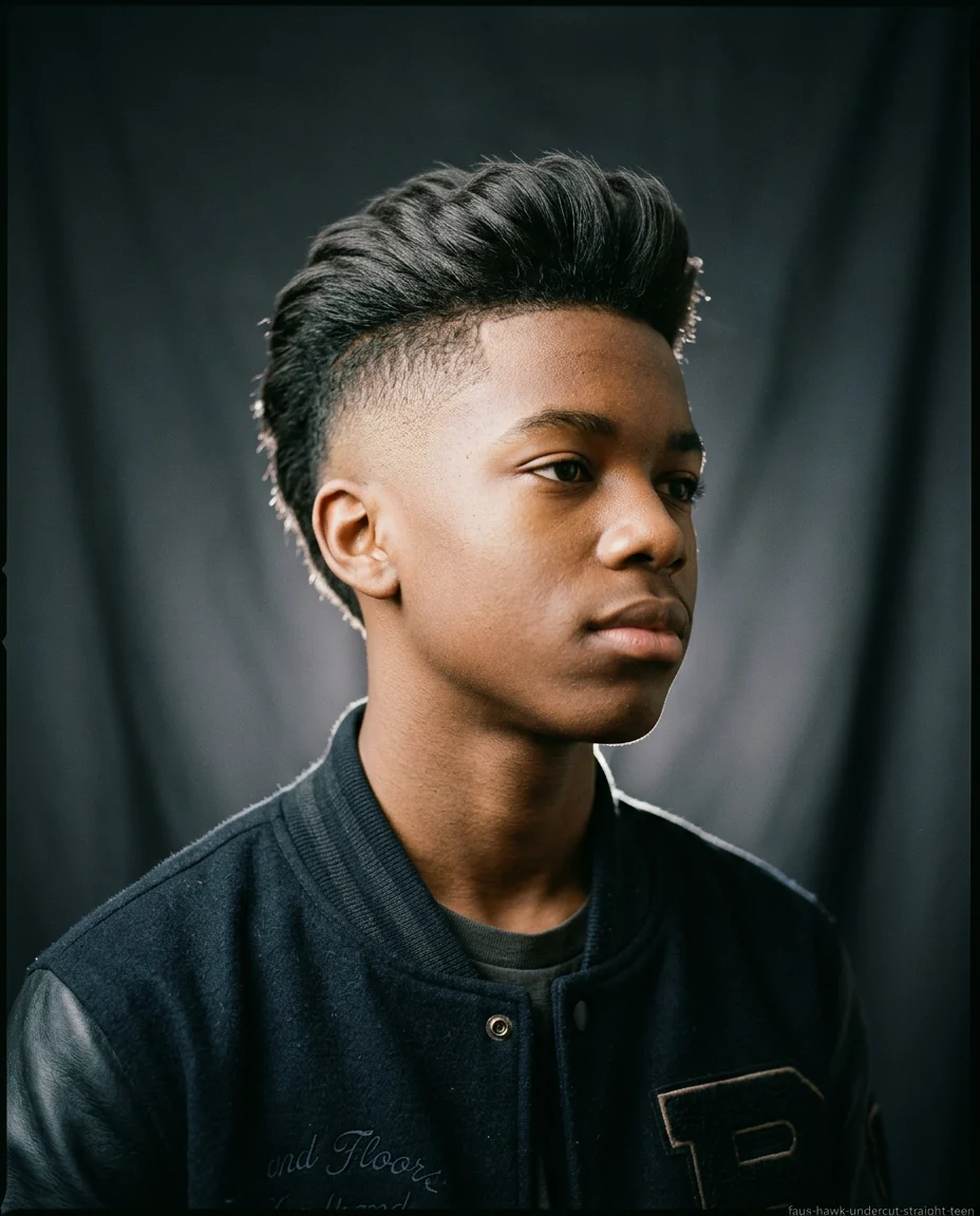 Faux Hawk Undercut on straight hair