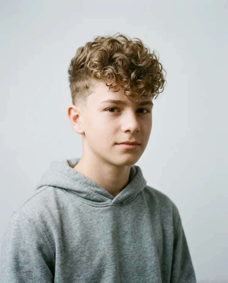 Classic Medium Faux Hawk on curly hair