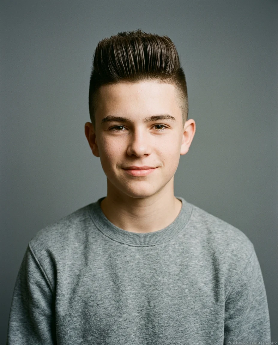 Classic Medium Faux Hawk for Teen Boys With Thick Hair