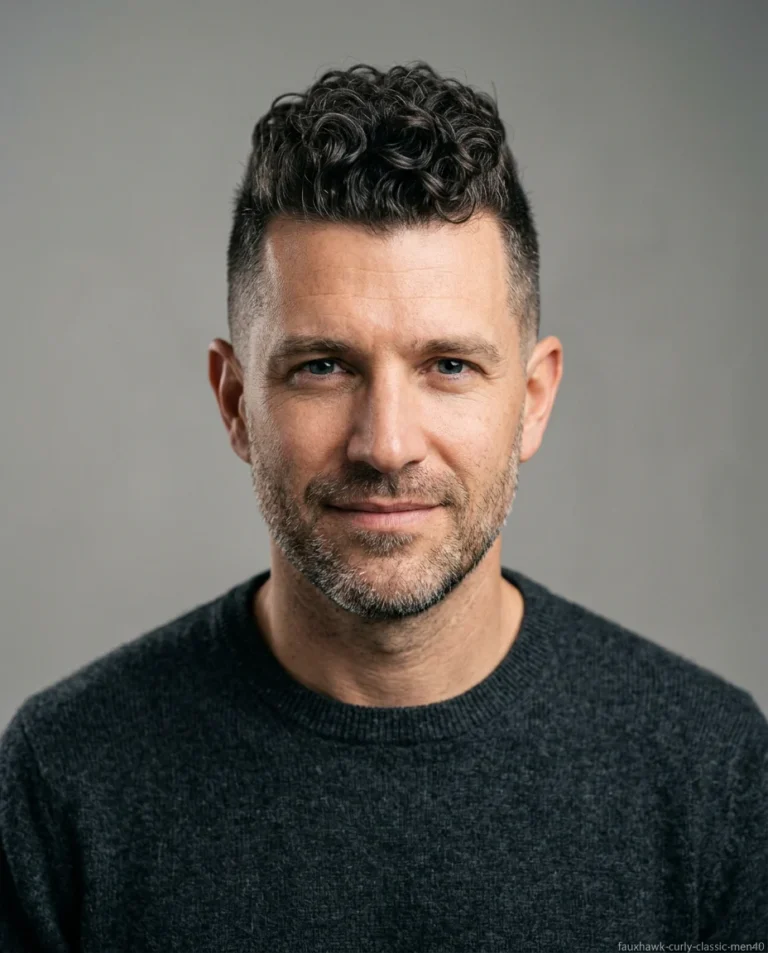 Classic Medium Faux Hawk on curly hair