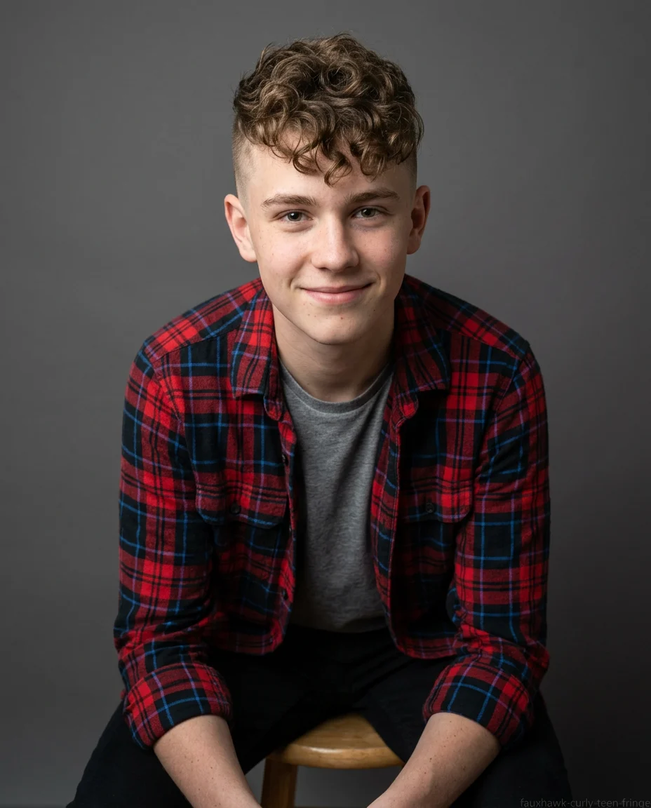 Short Faux Hawk with Curly Fringe