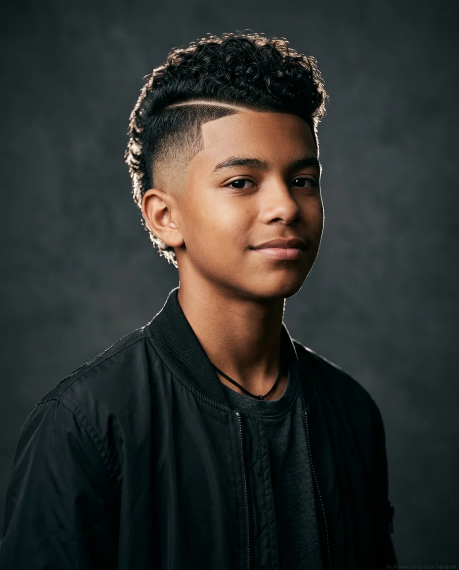 Short Faux Hawk with Hard Part
