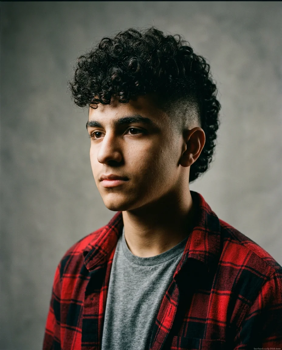 Curly Faux Hawk on thick curly hair for teen boys