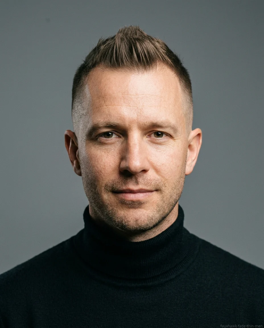 Faux Hawk Medium Fade on thin hair