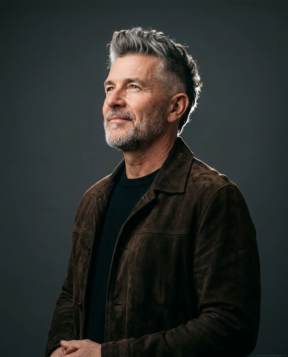 Salt-and-Pepper Faux Hawk