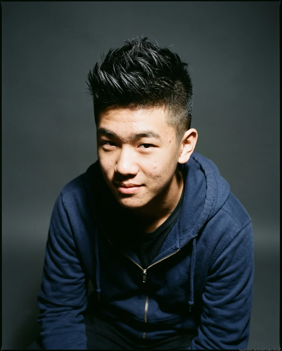 Textured Medium Faux Hawk for Teen Boys With Thick Hair