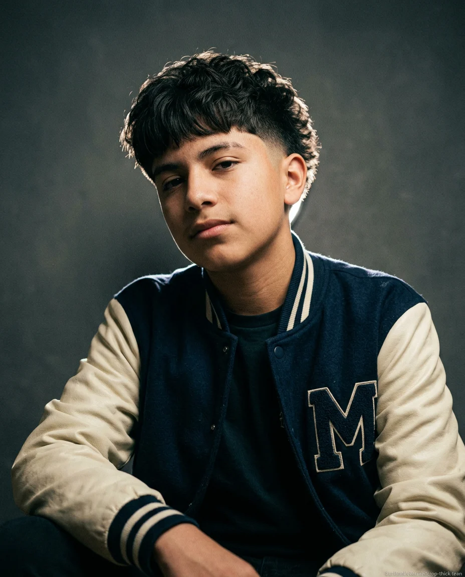 Textured Crop Faux Hawk on thick wavy hair for teen boys