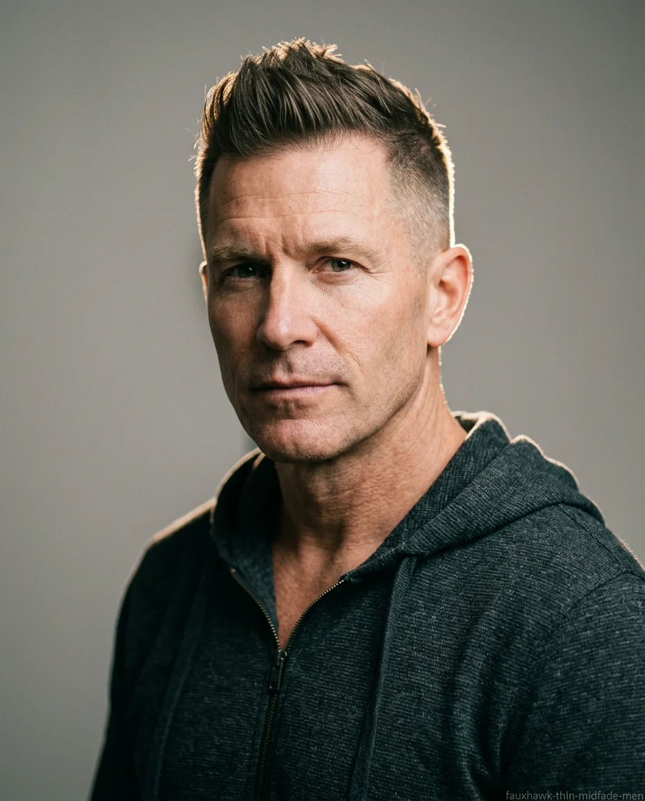 Faux Hawk Mid Fade on thin hair