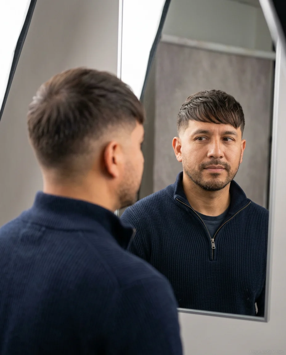 Low fade fringe for thin hair