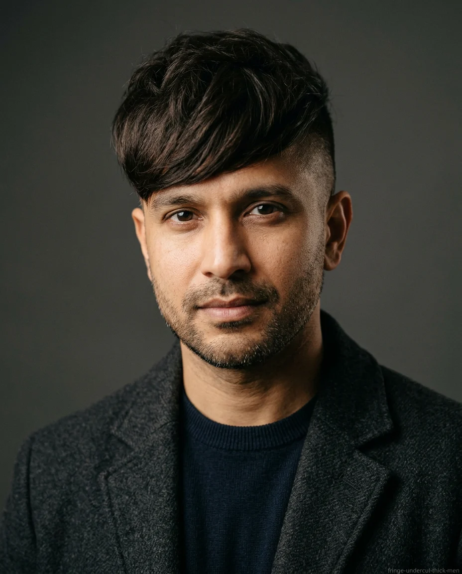 Fringe Undercut haircut for men with thick hair