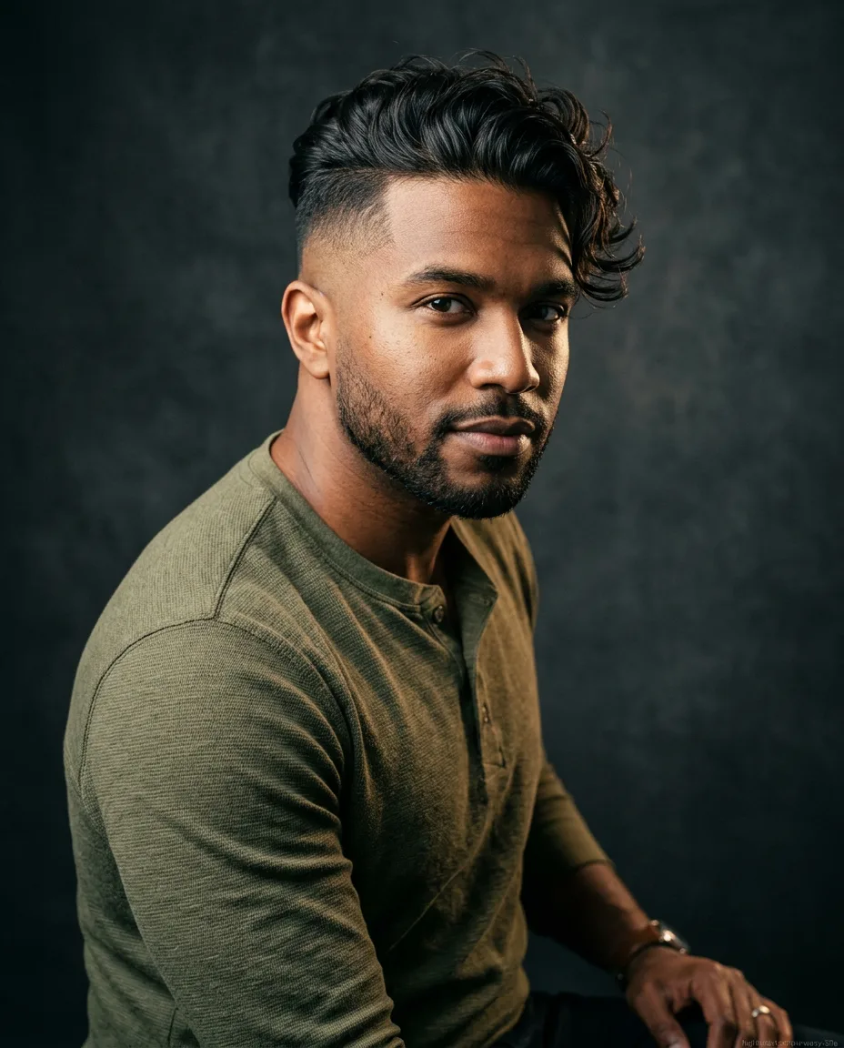Bro flow with high fade on wavy hair