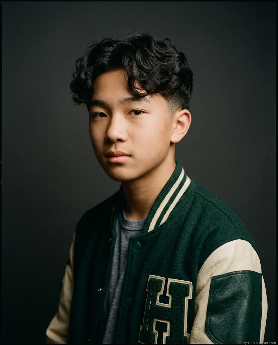 Ivy League with Loose Curls and Side Part