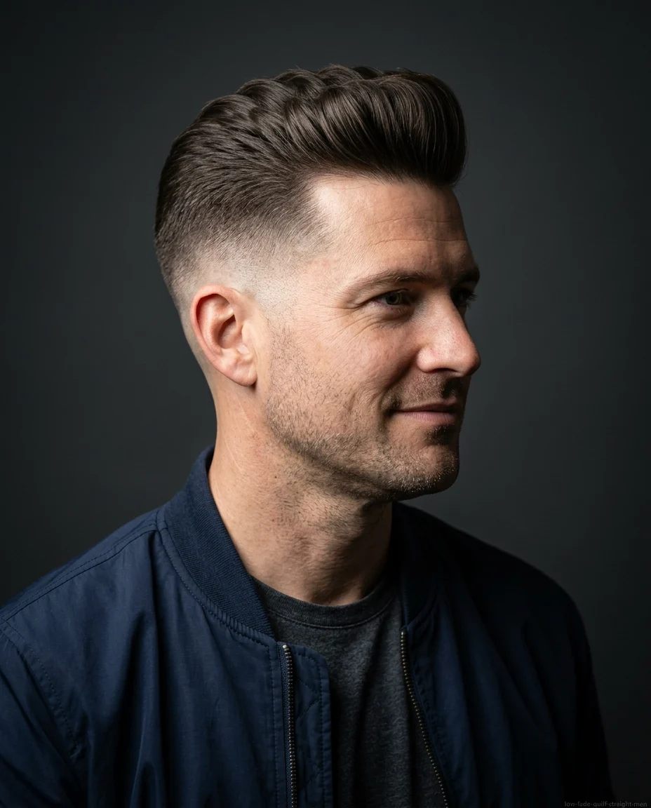 Medium Low Fade with a Quiff