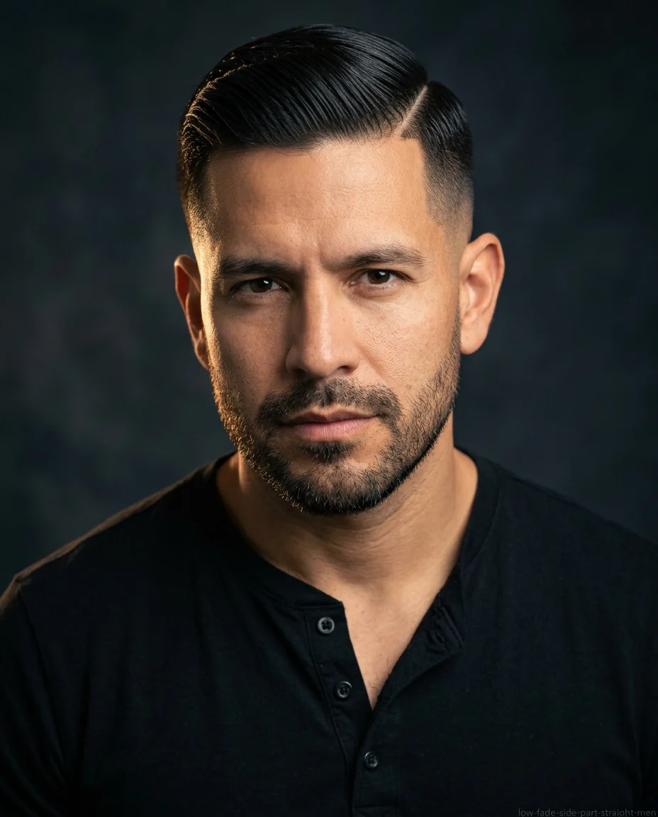 Medium Low Fade with a Side Part