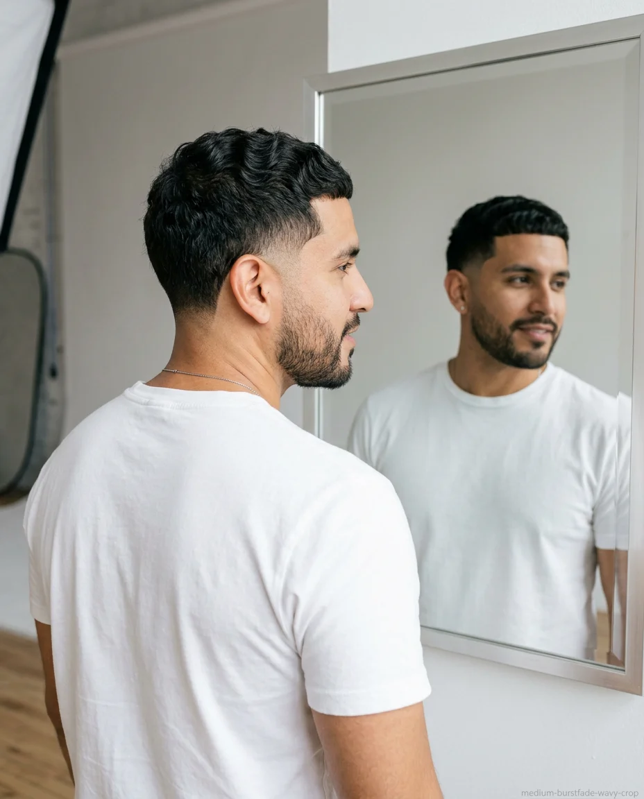 Medium Burst Fade Wavy Crop