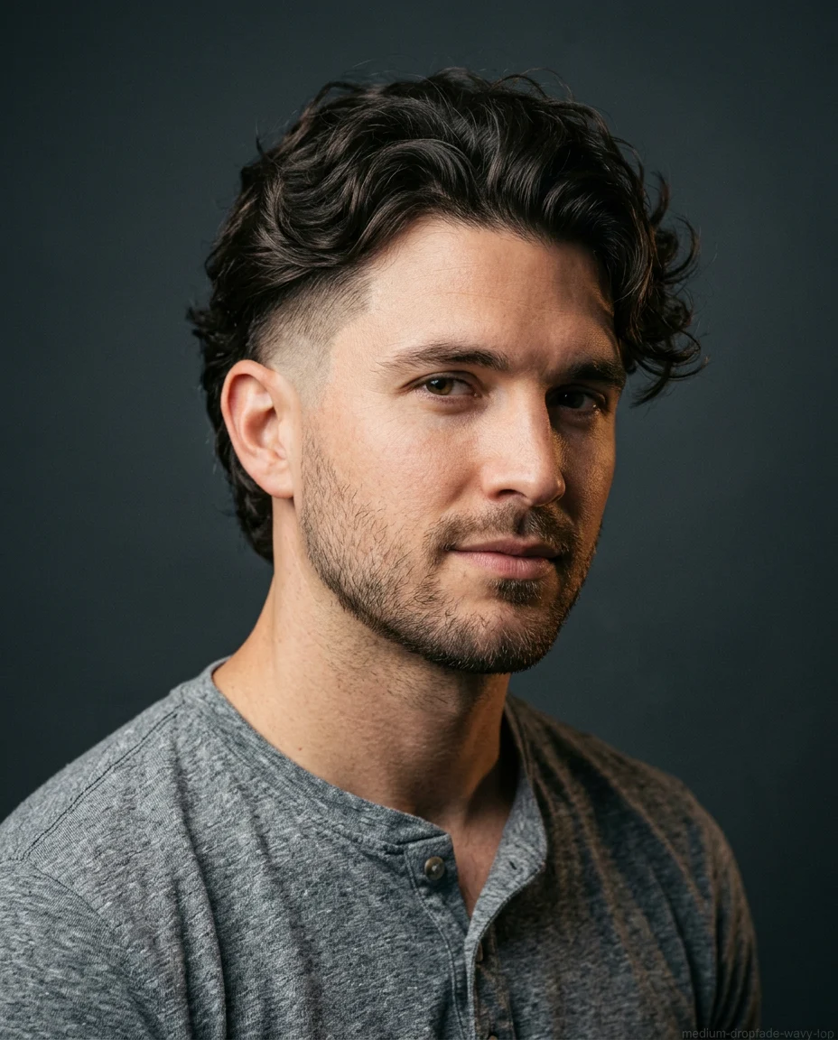 Medium Drop Fade with Wavy Top