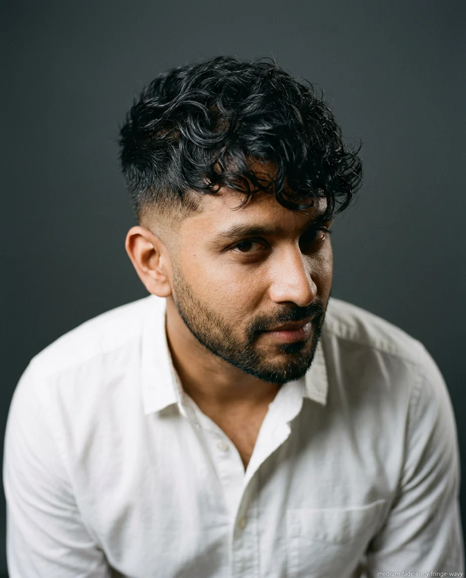 Medium Fade Curly Fringe
