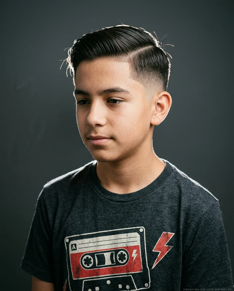 Medium Low Fade with Comb Over