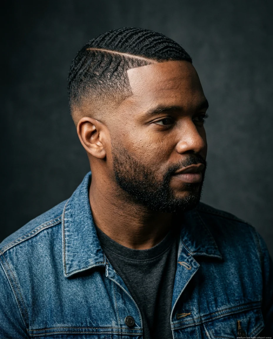 Medium Low Fade with Side Part
