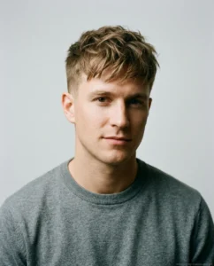 Classic Messy Crop haircut for men with straight hair