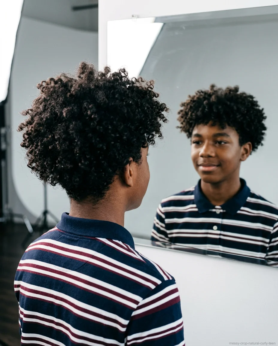 Messy Crop with Natural Curl Volume