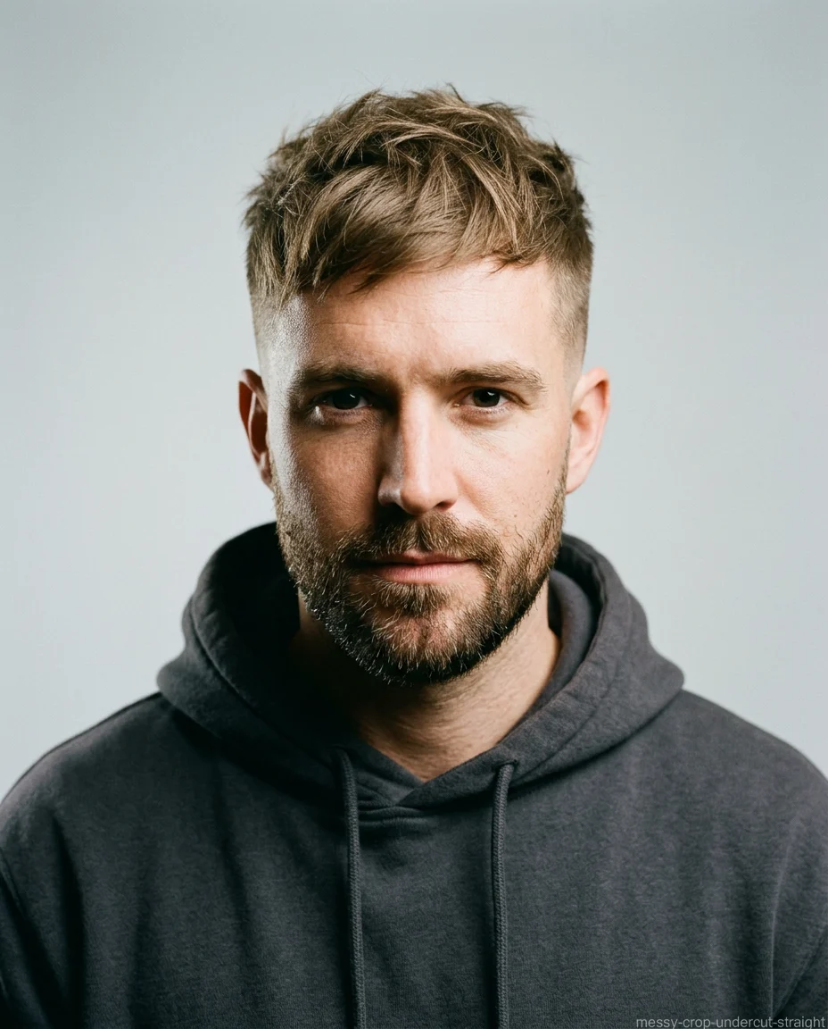 Messy Undercut Crop haircut for men with straight hair