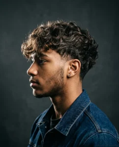 Textured long messy crop with fringe, wavy teen hair