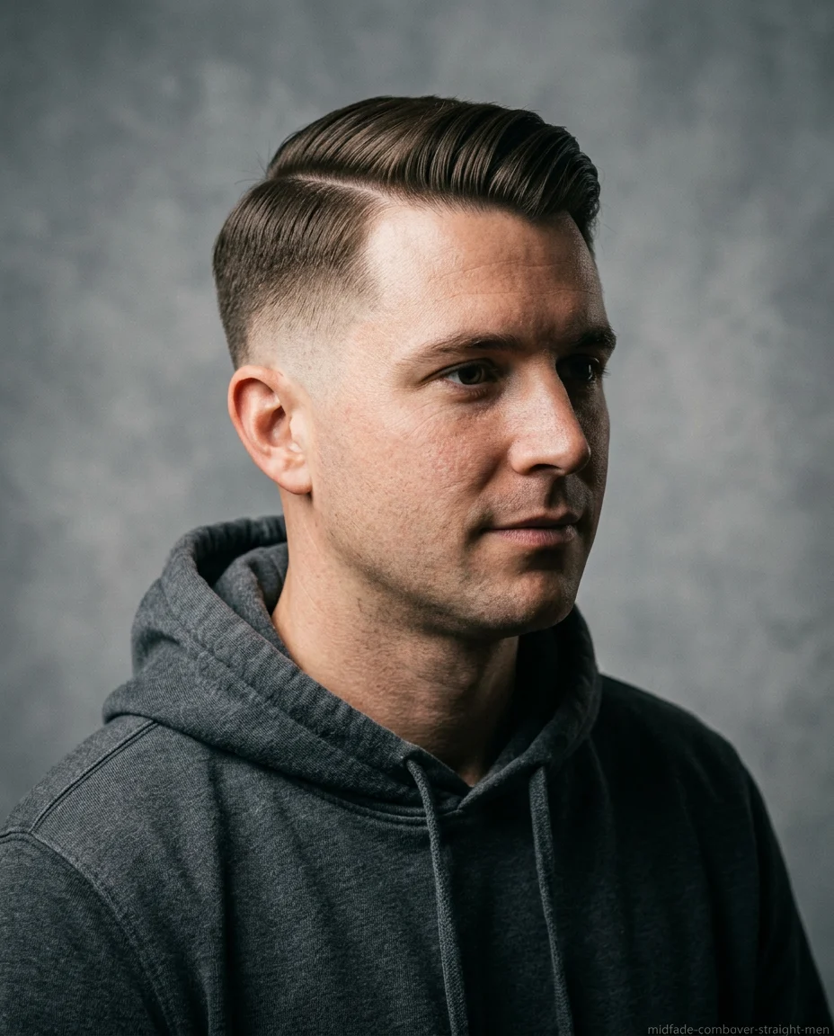 Medium Mid Fade Comb Over