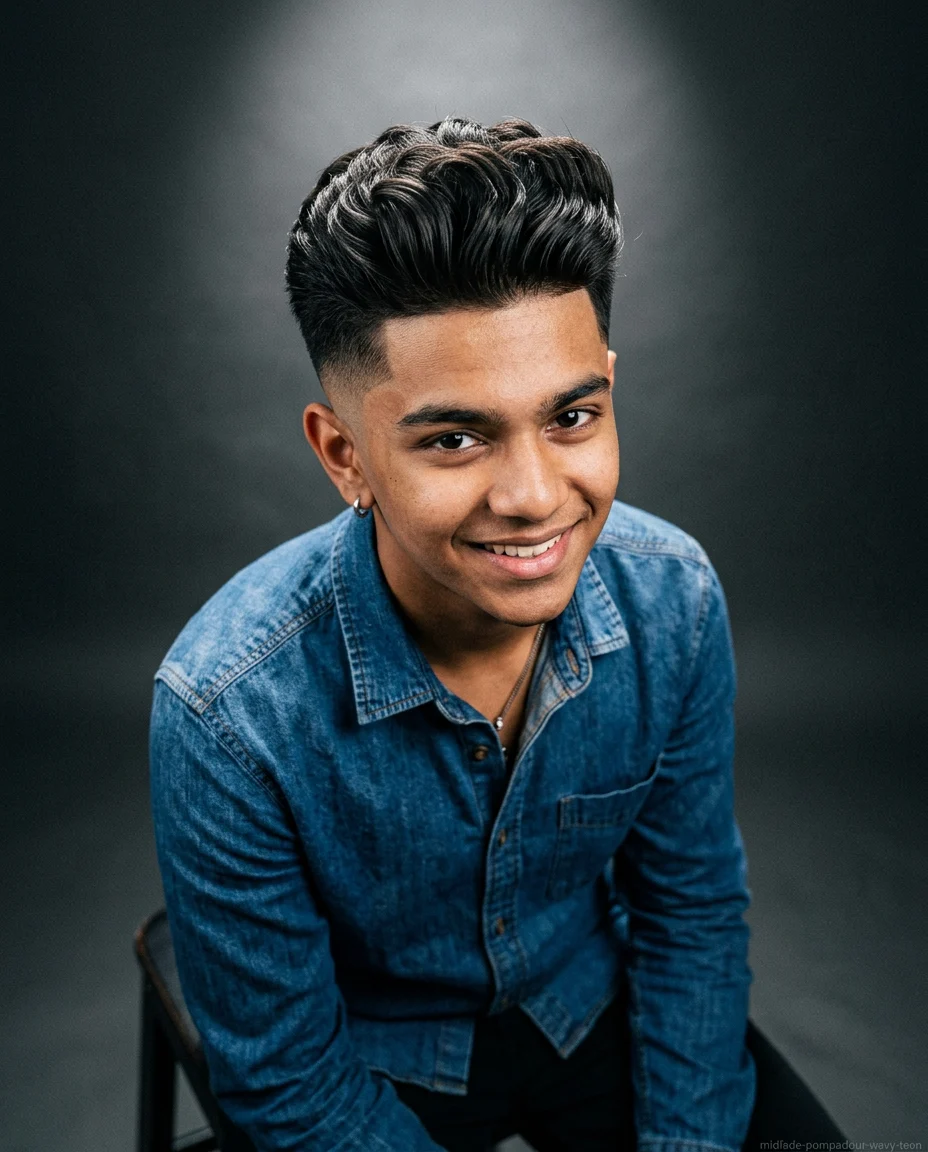 Medium Mid Fade Modern Pompadour
