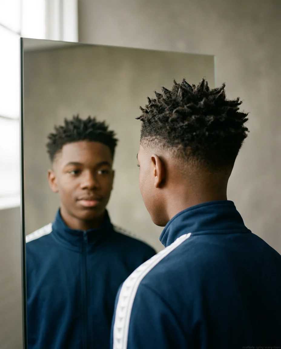 Medium Mid Fade Spiky Top