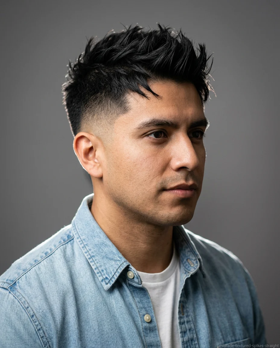 Medium Mid Fade Textured Spikes