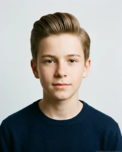 Classic Medium Pompadour for teen boys with straight hair