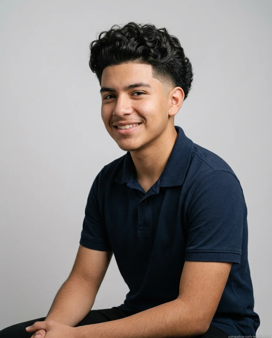 Medium Pompadour with Low Fade