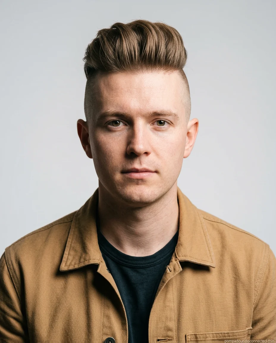 Medium Pompadour with Disconnected Undercut
